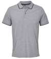 04769 Palermo SOL'S Unisex Palermo Polo Shirt Grey Marl / French Navy colour image